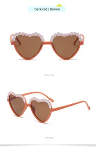Children heart shaped sunglasses with clover floral trim cute sun glasses for kids boys girls