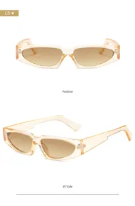 Gafas de sol estrechas triangulares de moda con lentes degradadas y diseño de color caramelo.