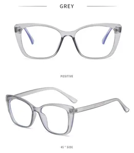Graue TR90 Katzenauge Blaulichtfilter Brille stilvolles Klarglas Optikgestell neu.