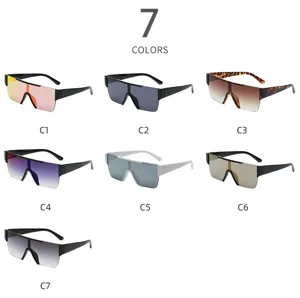 Details of fashionable oversized shield sunglasses, colorful one-piece lenses, multi-color.