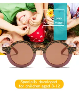 Stylish kids round colorblock sunglasses with UV protection for outdoor play and daily wear.