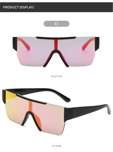 Oversized shield sunglasses for women men fashion square gradient lens sun eyewear uv400