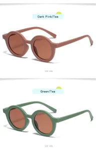 Children jelly round frame sunglasses stylish color blocking kids eyewear accessories