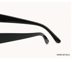 Close up view of stylish black sunglasses temple, modern design and glossy finish details.