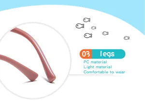 Close up view of kids sunglasses pink temples PC material lightweight comfortable detail view