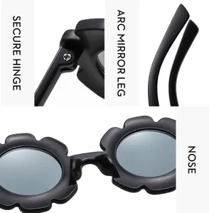 Cute children sunflower sunglasses black anti-UV baby shades for boys and girls trendy