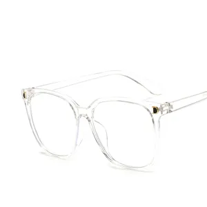 Montura de Gafas Anti-Luz Azul de Moda Estilo Ins Influencer Cuadrada Grande PC Montura de Gafas para Hombre Mujer Gafas Planas Decorativas