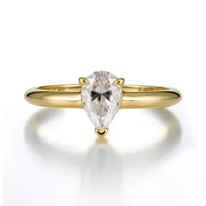 Bague En Moissanite Coupe Poire En Argent Sterling 925 Bague Élégante Pour Femmes Bijoux De Mode Cadeau