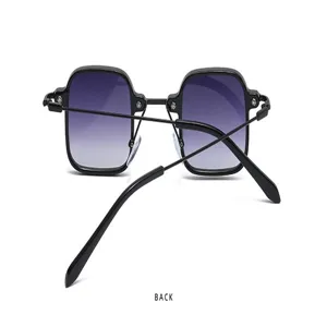 Modische quadratische Sonnenbrille fuer Damen und Herren, trendige Brille mit Gradient.