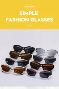 Lunettes de soleil futuristes Y2K à monture géométrique, style mode de rue tendance.