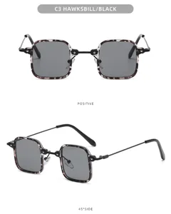 Modische quadratische Sonnenbrille mit Schildpatt-Rahmen und grauen Gläsern für den Alltag.