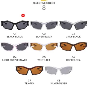 Lunettes de soleil futuristes Y2K pour femmes et hommes, lunettes de mode tendance protection UV.