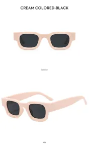 Chunky square sunglasses for women and men, retro punk hip hop style casual sun glasses detail view.