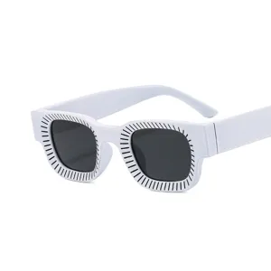 Retro punk square sunglasses for women and men, fashion concave frame sun glasses UV400