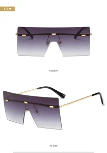 Occhiali da sole oversize con lenti sfumate e dettaglio in metallo per lo streetwear.