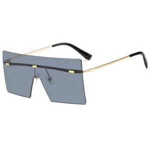 Occhiali da sole oversize squadrati con montatura in metallo alla moda per uomo e donna.