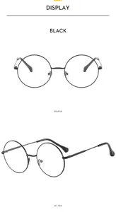 Gafas Redondas Metal Luz Azul Montura Grande Lentes Transparentes Gafas Montura
