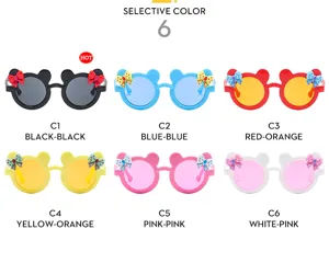 Children cute cartoon bow sunglasses summer beach outdoor UV protection baby sun glasses