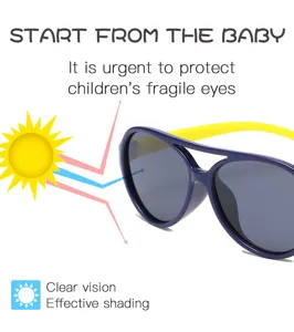 Kids polarized sunglasses with ultra-light silicone frame, UV protection for outdoor travel.