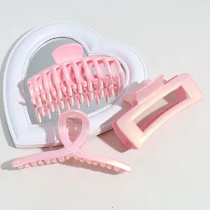 Set de pinces à cheveux roses jolies pinces requin pour femmes accessoires coiffure quotidienne