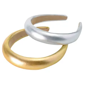 Serre-Tête Rembourré Épais Or Argent Métallique Femme Mode Accessoire Cheveux Neuf