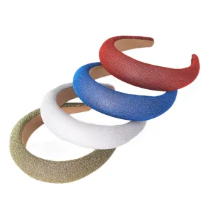 Serre-tête rembourré épais pailleté accessoire de cheveux tendance pour femmes