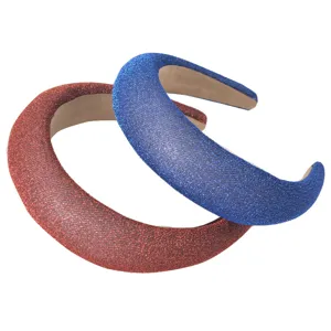 Serre-tête rembourré large à paillettes accessoire de cheveux tendance pour femmes.