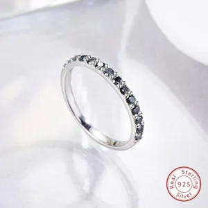 925er Sterlingsilber Mehrfarbiger Moissanit Stapelring Minimalistischer Damenring