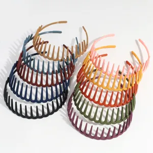 Non-slip Toothed Plastic Hairband Solid Color Fashion Headband For Women Simple Daily Hair Accessories Pushing Back Hairband