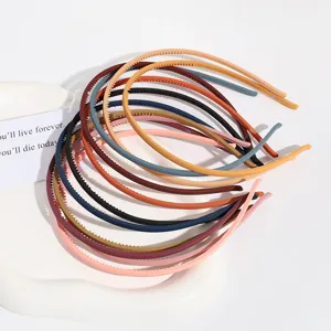 Frosted Plastic Headband For Women Girls Anti-Slip Hairband With Teeth Matte Solid Color Fashion Hair Accessories Thin Head Hoop
