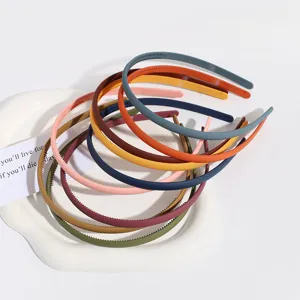 Frosted plastic thin headbands with teeth anti-slip solid hair accessories for daily wear