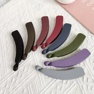 Matte banana hair clips set, elegant ponytail holders and hair accessories for women and girls.