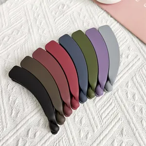 Matte banana hair clips set, elegant geometric hair accessories, versatile daily styling hairpins for women.
