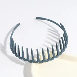 Grey plastic tooth headband, non-slip hair hoop for daily styling and secure fit accessory.