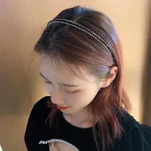 Korean style crystal rhinestone thin headband sparkling hair hoop sweet elegant hair accessory