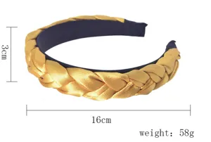 Goldener Samt geflochtener Haarreif breites Haarband elegantes modisches Accessoire Damen