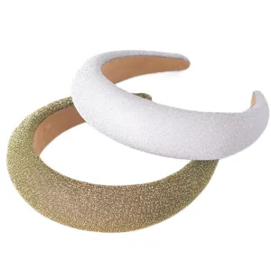 Serre-tête large rembourré à paillettes pour femme, accessoire de cheveux tendance.