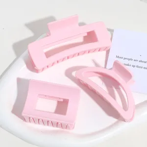 Set de pinces à cheveux rose détail, jolie pince requin géométrique pour coiffure femme.