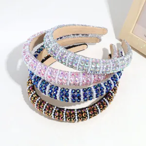 Barock Strass Perlen gepolsterter Haarreif, glitzernder Kristall Haarband Mode Accessoire.