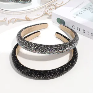 Kristall gepolsterter Haarreif Strass Barock Schwamm Haarreif glitzernd Haarschmuck Damen