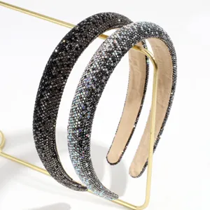 Glitzernde Strass gepolsterte Haarreif barocke breite Haarspange Mode Haarschmuck