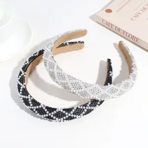 Barock Perle Strass Gepolstert Haarreif Damen Eleganter Haarschmuck Kopfbedeckung