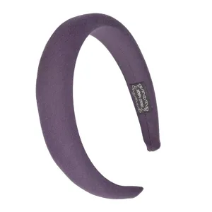 Purple velvet padded headband for women, thick wide hair hoop solid fashion hair accessory