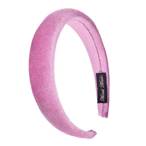 Pink fabric padded headband for women, thick sponge hair hoop soft daily hair accessory