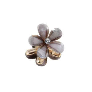 Mini flower hair claw clip cute rhinestone metal hair accessories for sweet daily styling