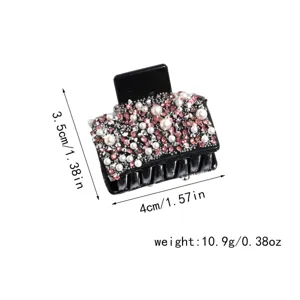Shiny pearl rhinestone small hair claw clip stylish fashion hair accessories for women daily use