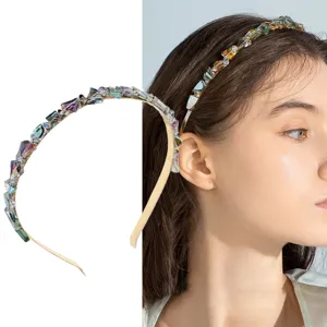 Elegante diadema de estrás de cristal, cinta para el pelo retro brillante para mujeres.