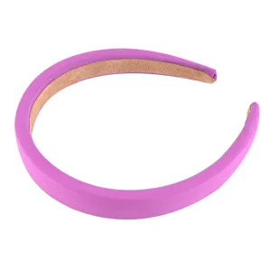 Purple padded headband for women, stylish fabric hair hoop for daily wear and face washing.