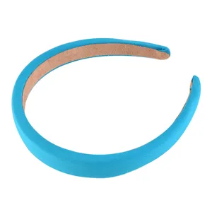 Blue padded headband for women, stylish fabric hair hoop for daily fashion and face washing.