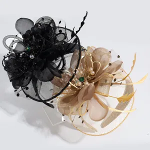 Palace style floral feather headband elegant fashion women fascinator hat for party event